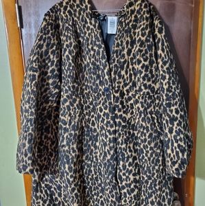 Brand new cheetah coat wool coat
